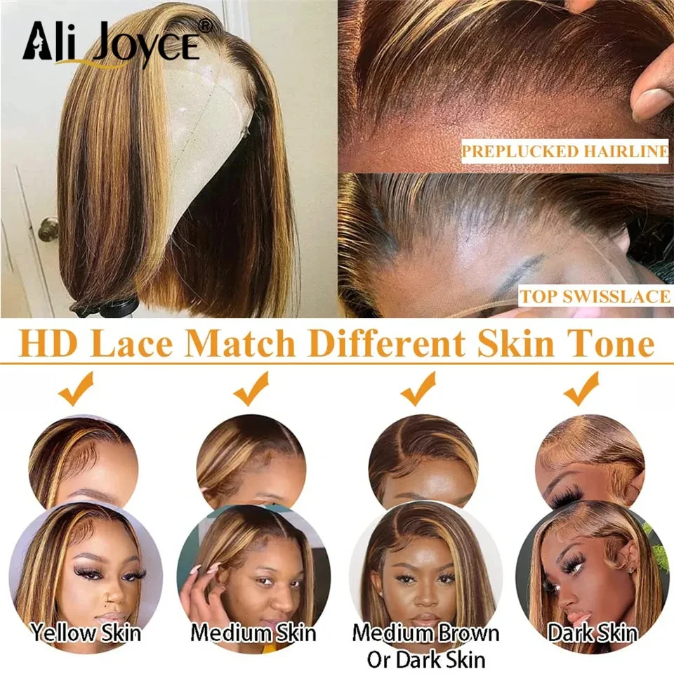 Выделите прямые 13X4 парики фронта шнурка парик из натуральных волос прозрачное