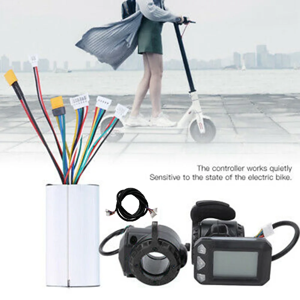 5.5in Carbon Fiber Electric Scooter Bike 24/36V 250W Controller LCD Monitor Brake Set Alloy Electric Bike Scooter Set Accessory