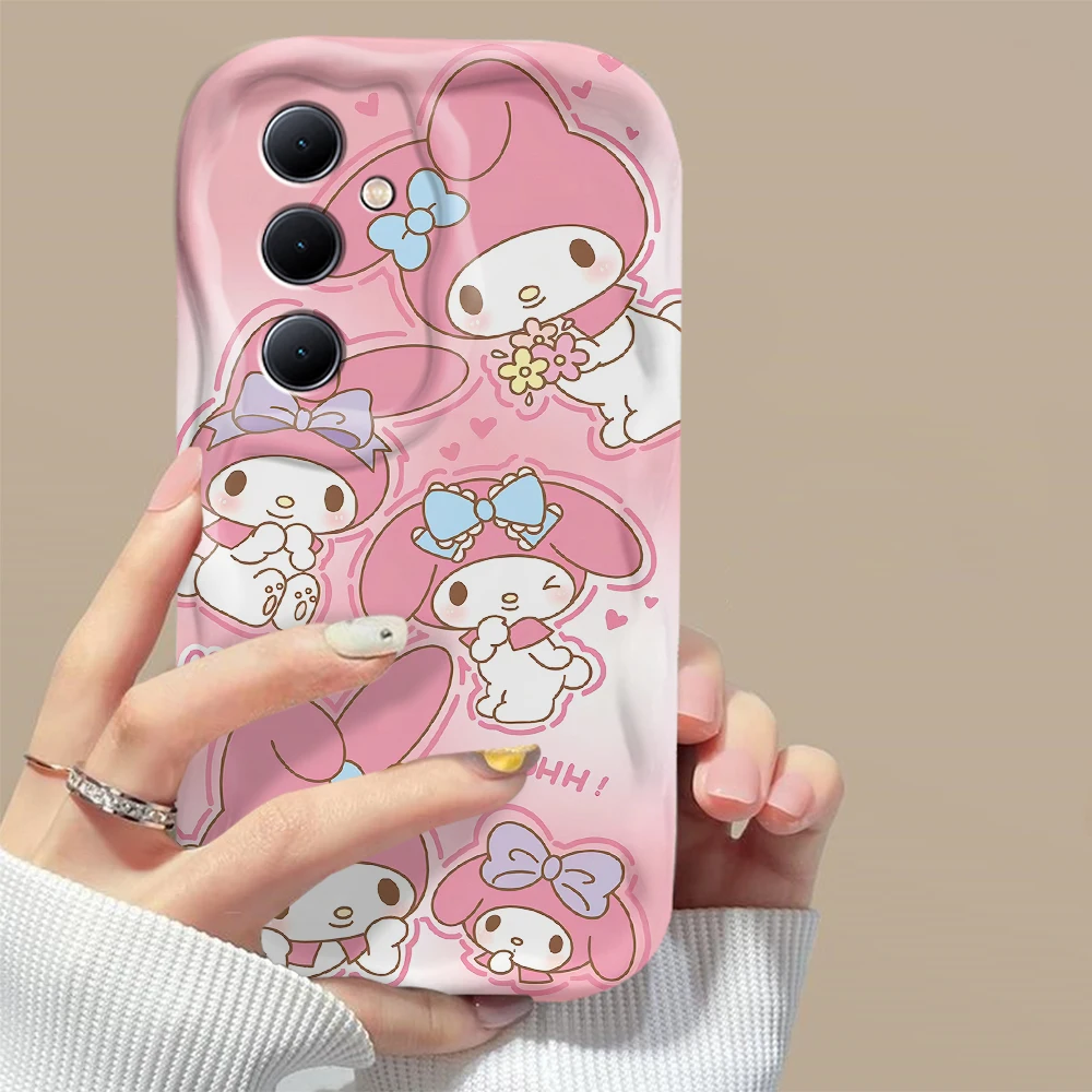 Мультипликационная картинка Kuromi My Melody похвалка 3D волна для OPPO Realme 12 10 9 8 7 7i 6 5 Pro Plus