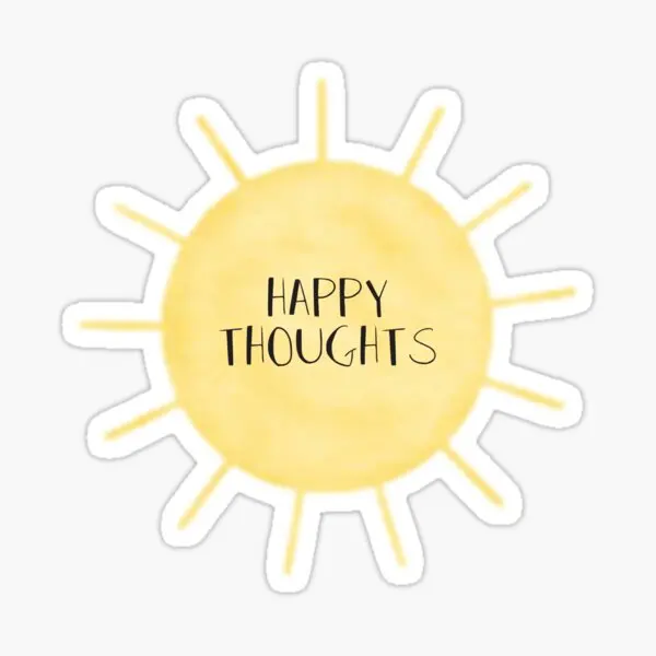 

Happy Thoughts 5PCS Stickers for Laptop Water Bottles Kid Room Wall Funny Bumper Car Window Background Decor Print Home Anime