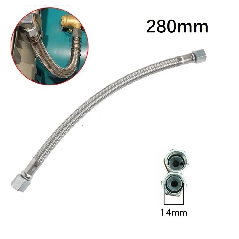 

Air Compressor Tube 11" Stainless Steel Replacement F14*1.5mm Hex Nut Air Compressor Intake Tube Oil-free Air Compressor Hose