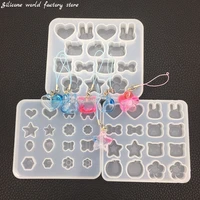 silicone world diy crystal epoxy silicone mold cute rabbit apple strawberry animal mould drop jewelry mould pendant epoxy mould