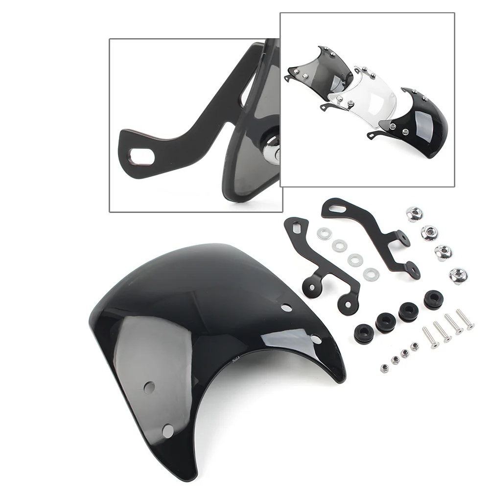 

5-7" Universal Motorcycle Headlight Windshield Wind Deflector Windscreen For Honda Suzuki For Harley