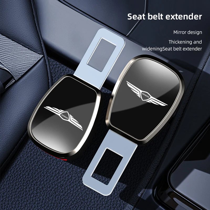 Фото Car Seat Belt Clip Extender Metal Badge Lock Buckle For Genesis G80 GV70 GV80 GV60 G70 Essentia Neolun G90 GV90 X Car №2