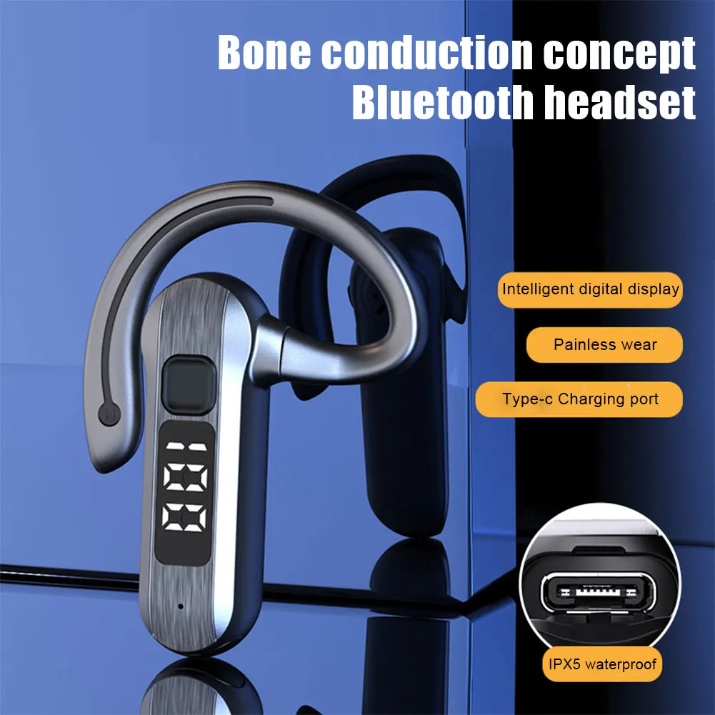 Беспроводная деловая гарнитура, Bluetooth-наушники 5,2, стерео гарнитура с шумоподавлением и HD микрофоном для всех смартфонов