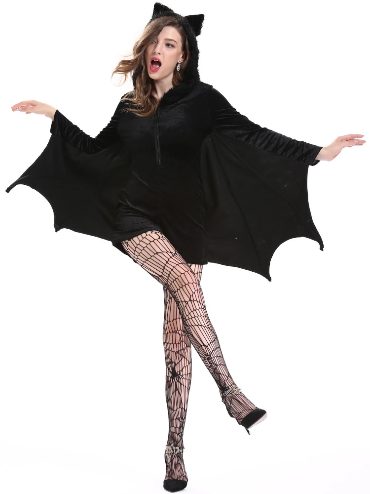 

Halloween Dress Up Bodysuit Women's Gothic Dark Fashion Bat Rompers Easter Carnival Party Large Bodysuits Cos Playsuits Clothing