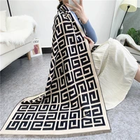 womens scarf cashmere scarf luxury scarf striped print cashmere shawl blanket for ladies