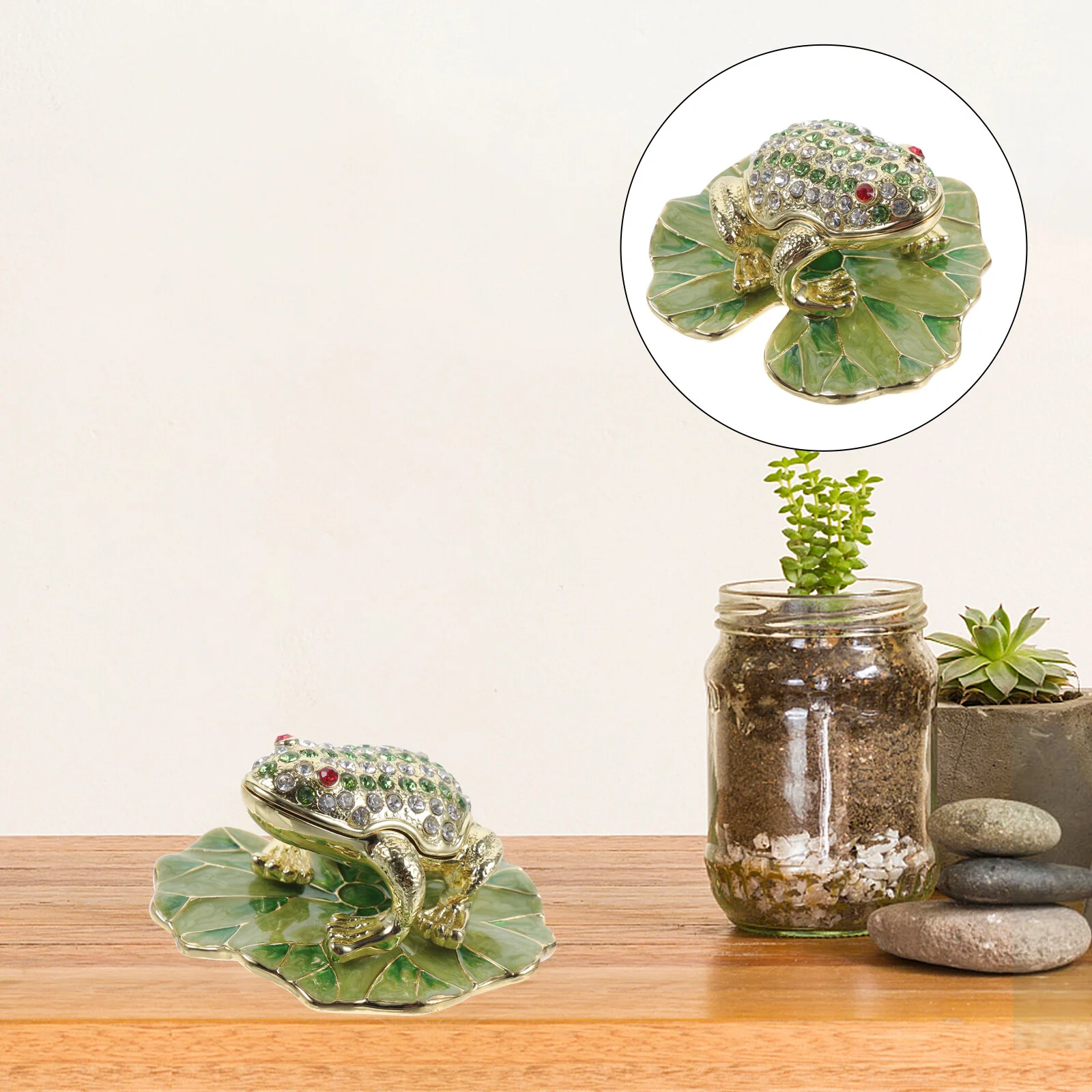 House Decorations For Home Plate Earrings Organizer Box Desktop Adornment Creative Alloy Frogs Figurine Miss