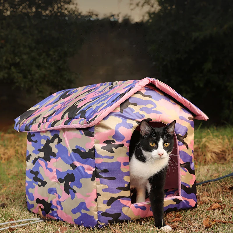 

Waterproof Outdoor Pet House Thickened Cat Nest Tent Winter Warm Puppy Kennel Foldable Pet Shelter Portable Travel Pets Carrier
