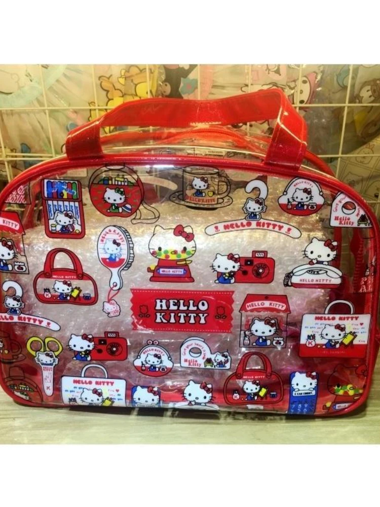 Hello Kitty Bag PVC Eco-friendly Bag Beach Bag Cartoon Waterproof Bag Gel Bag ladies hand bags  mini bag   hand bag purse