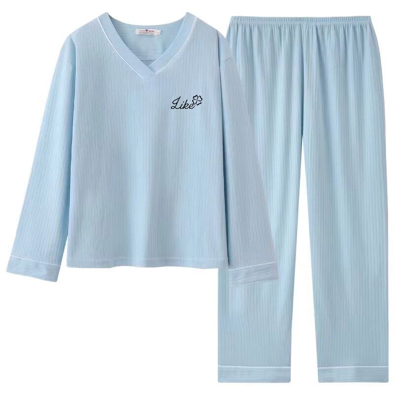 Pyjama Sets of Women 2 Pieces Elegant V-neck New Women's Pajamas Set Embroidered Summer Women's Clothing Free Shipping Pullover