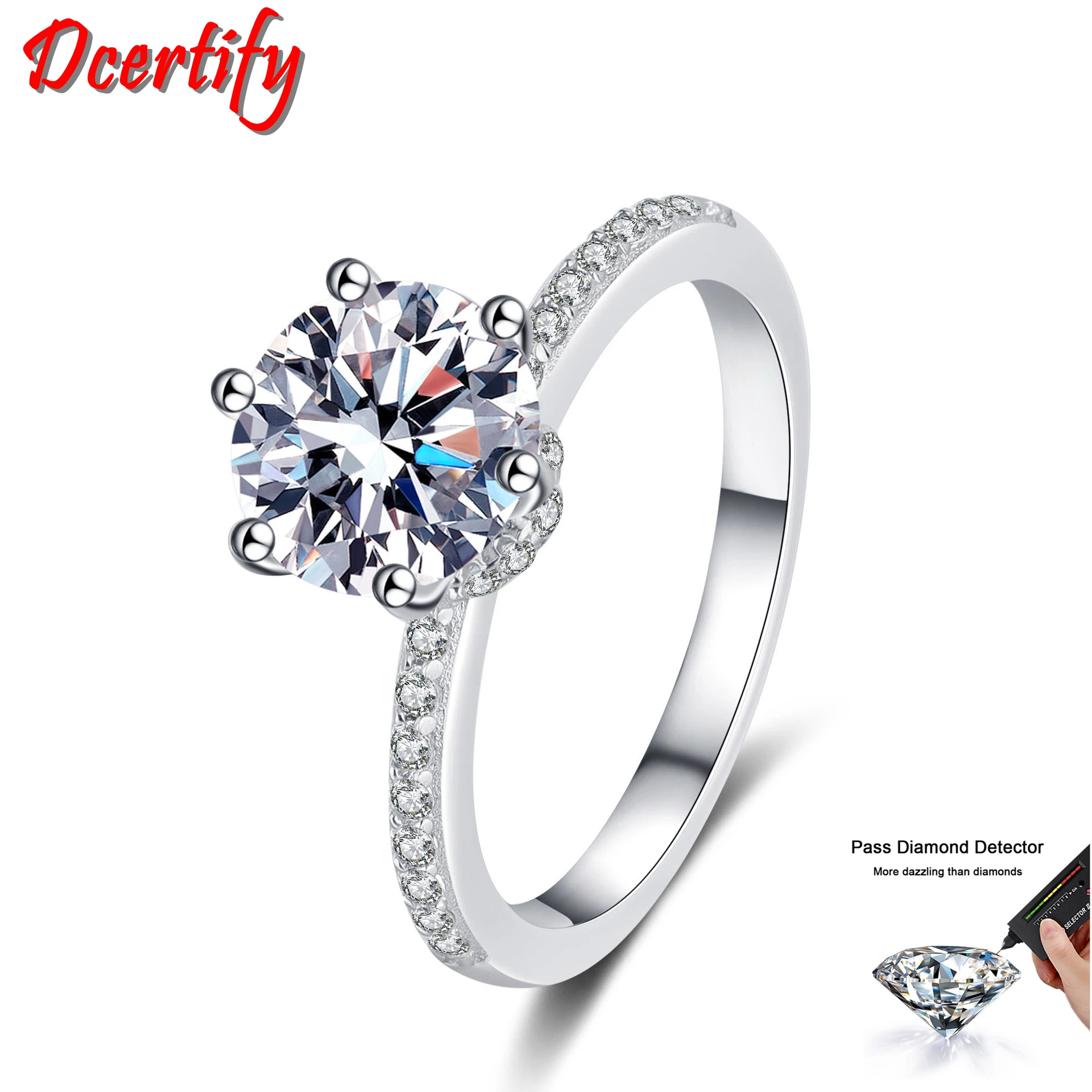 

Сертифицированные обручальные кольца с муассанитом 2 карата 8 мм для женщин, кольца из стерлингового серебра с белым золотом, свадебные кольца вечности, красивая коробка