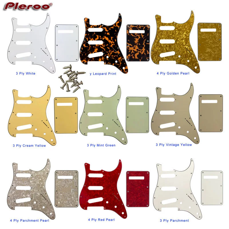 

10pcsxinyue Parts - For US Anti-Pickup Scratch Plate Strat With 11 Srew Hole For SSS Pickguard & Back Plate Guitar Pickguard