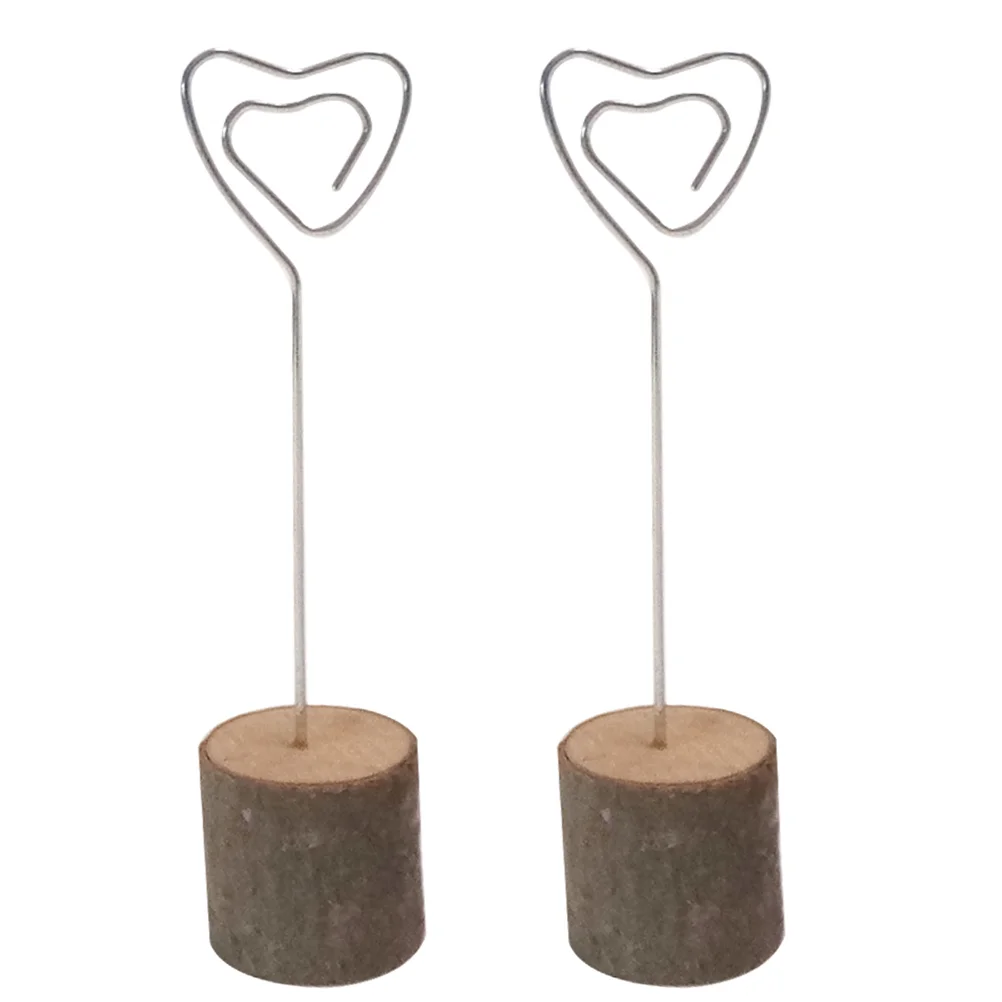 

10pcs Heart Shape Wood Business Holder Table Booth Retro Creative for Party Birthday