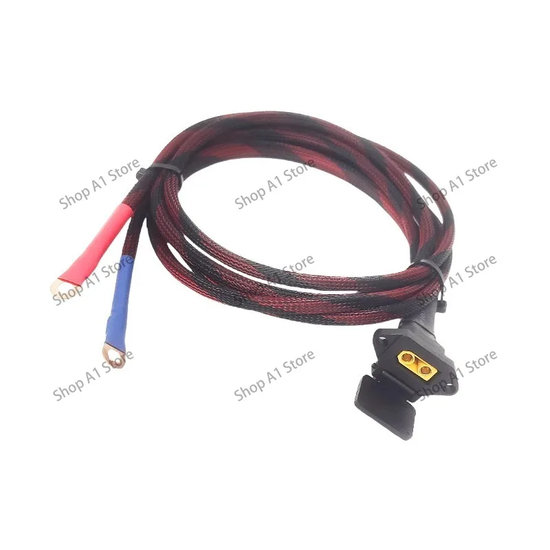 Фото Ультрагибкий силиконовый кабель 3M 8AWG, разъем XT90 (женский) + закрытый зарядный порт IEC C13 с утолщенными медными наконечниками. №1