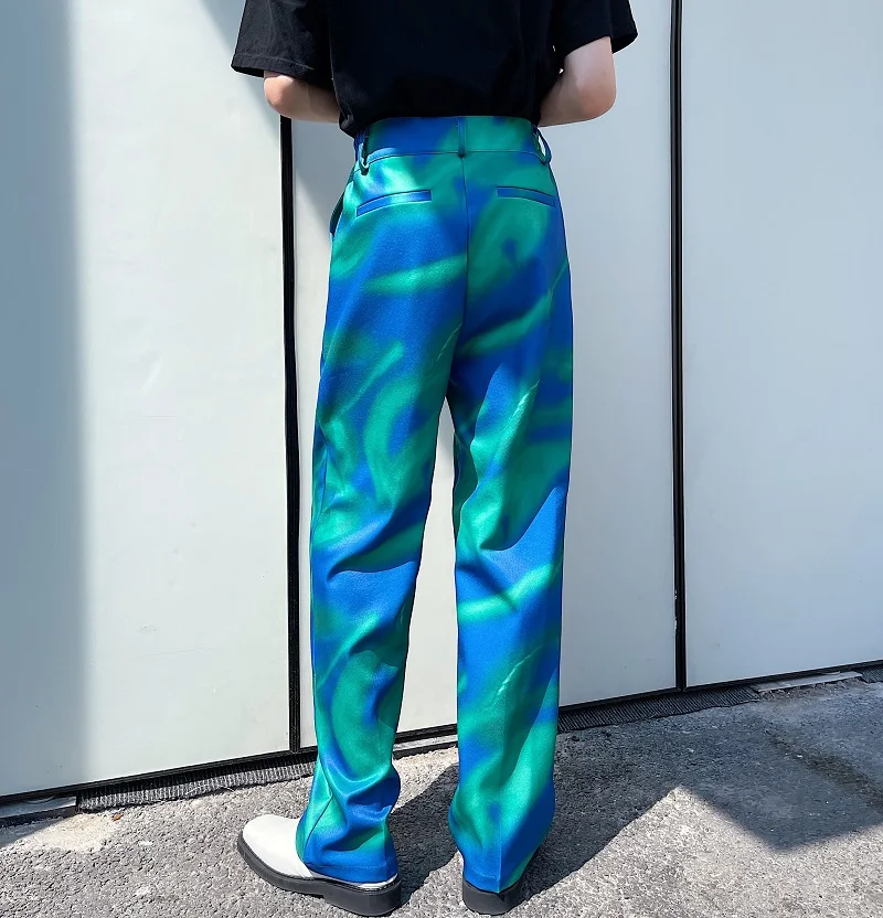 Брюки мужские с ярким принтом винтажные Свободные повседневные штаны для шоу
