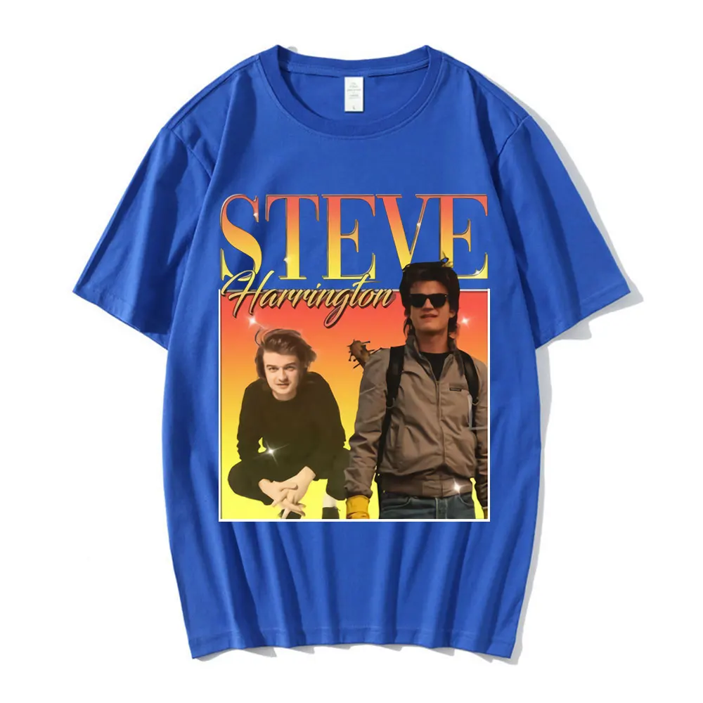 

Summer Men's Short Sleeve Oversize T Shirt Stranger Things Steve Harrington Graphics Print T-shirts Harajuku Streetwear