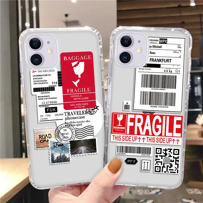 

Fashion Label Case For Iphone 11 12 13 Pro Max Mini 7 8 XR SE 2020 X Xs Max 6s 6 Plus Silicon Fundas Back Soft TPU Covers Coque