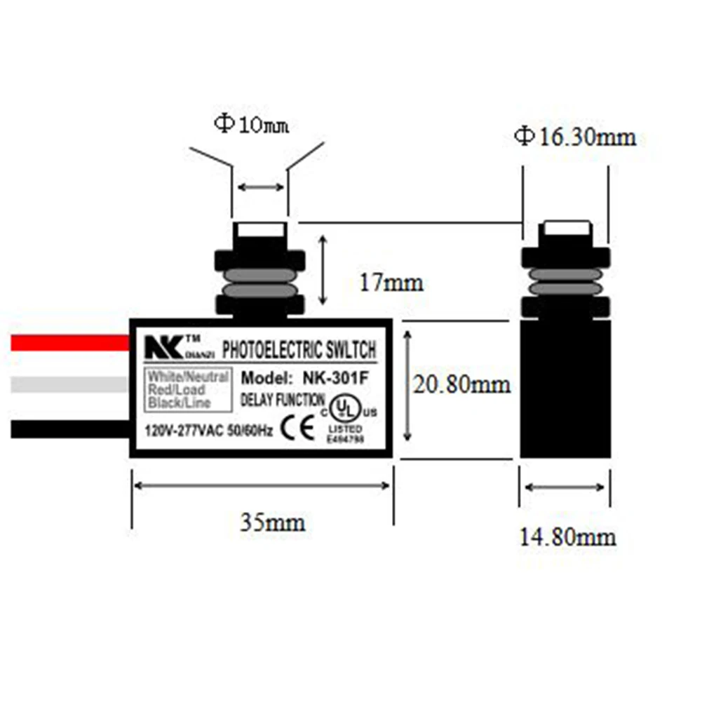 

Light Control Switch LED Lamp Light Sensor 120-277V Dusk To Dawn Sensor Photoelectric Switch Light Photocell Sensor Light