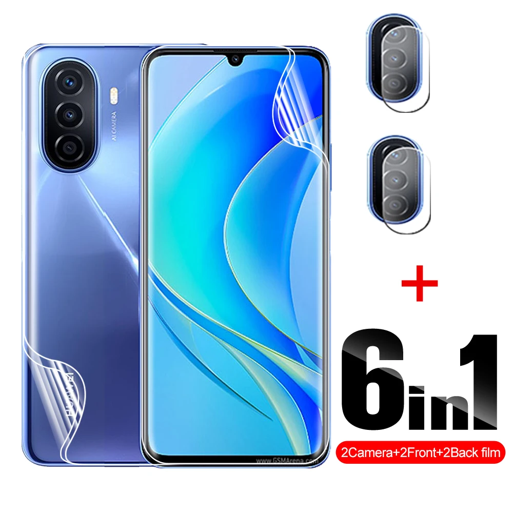 

6in1 Front Back Hydrogel Film For huawei nova y70 Camera Lens Protector For huawei huawey nova y 70 plus 70plus 6.75inch Cover