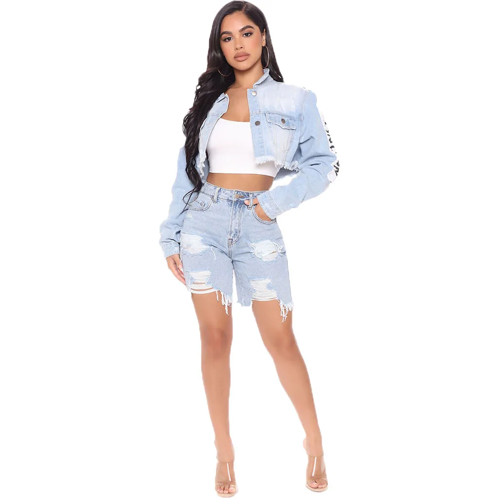 Женская джинсовая куртка новая осенняя красная модная в американском стиле с