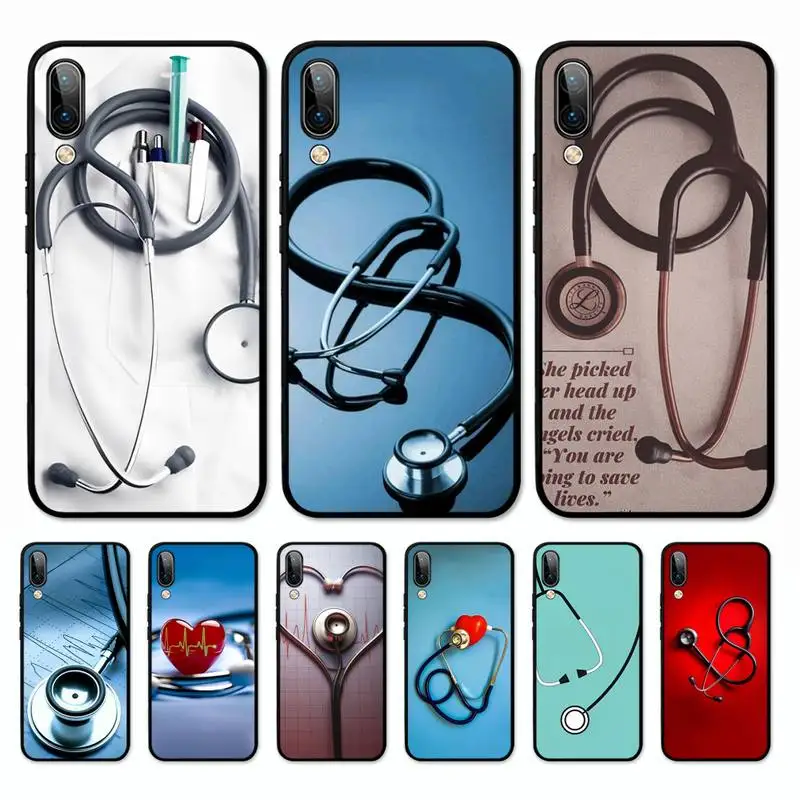 

Health heart and stethoscope Phone Case for Vivo Y91C Y11 17 19 17 67 81 Oppo A9 2020 Realme c3