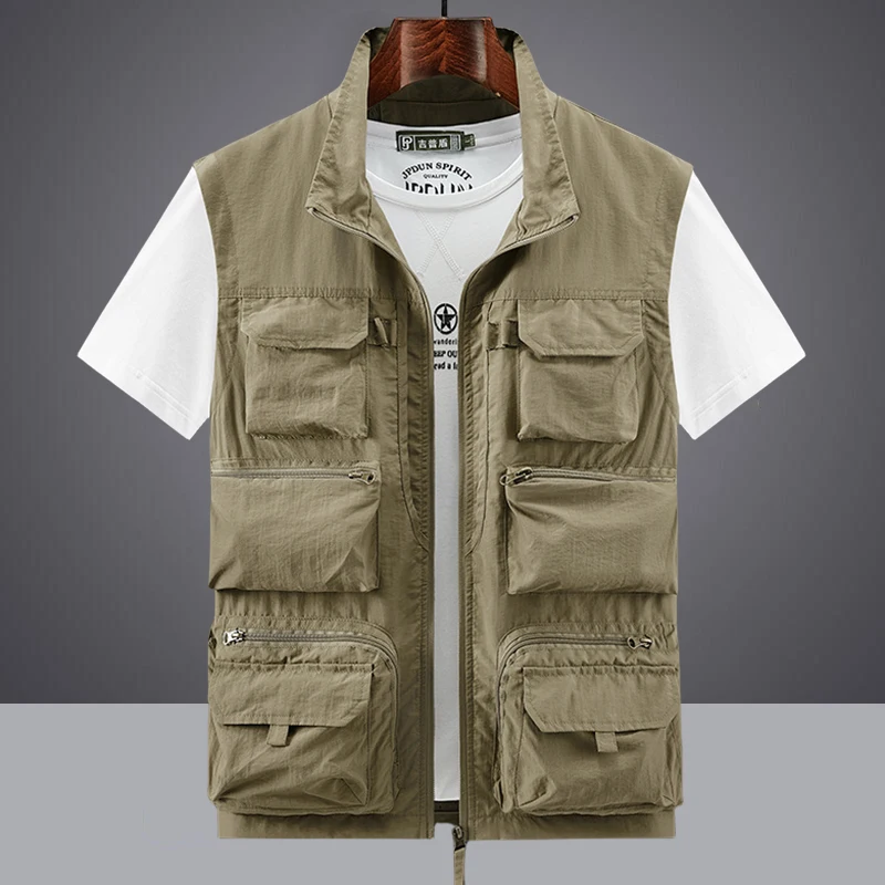 

Men Summer New Outdoor Vest 6XL Utility Tactical Multi-pocket Vest Techwear Outdoor Hiking Fishing Photography Safari Cargo Vest