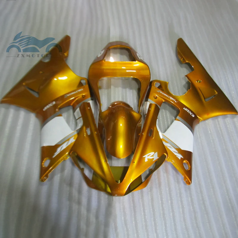

Upgrade your motorcycle fairing Kit Fit for YAMAHA 2000 2001 YZFR1 YZF R1 00 01 aftermarket full set fairings white golden sets