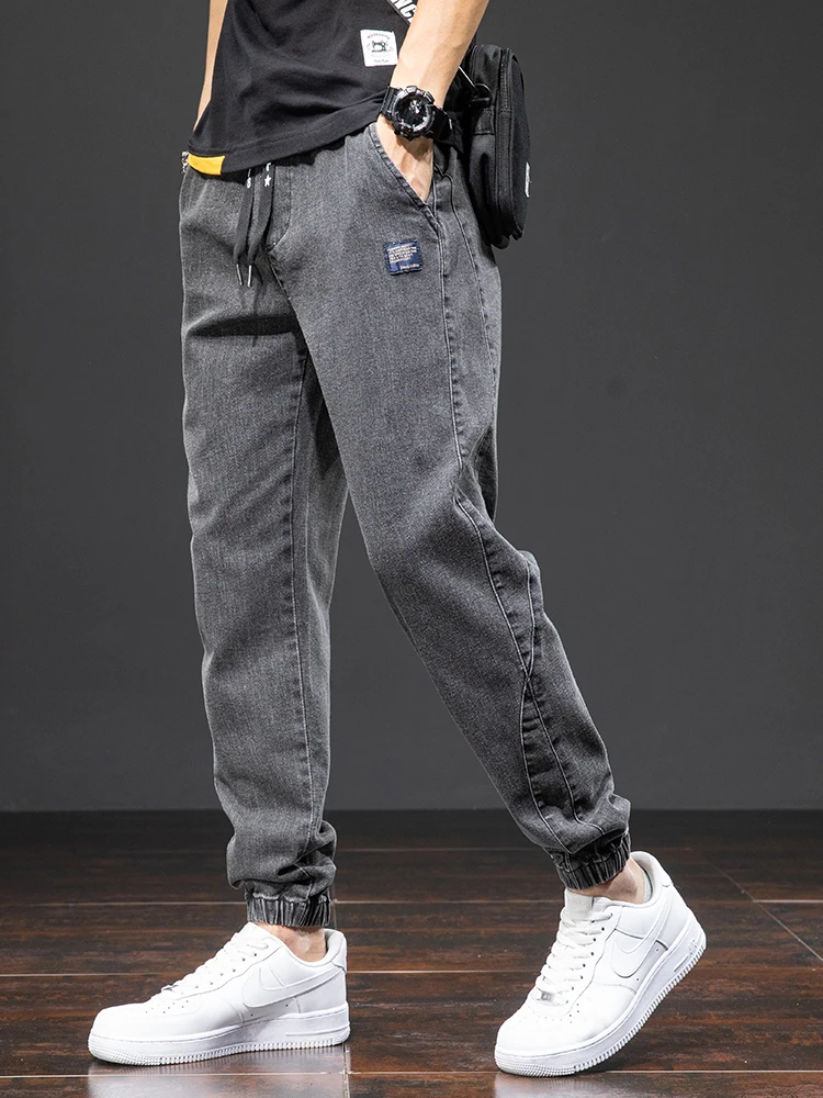 Spring Summer Black Blue Cargo Jeans Men Streetwear Denim Jogger Pants Male Baggy Harem Jean Trousers 6XL 7XL 8XL