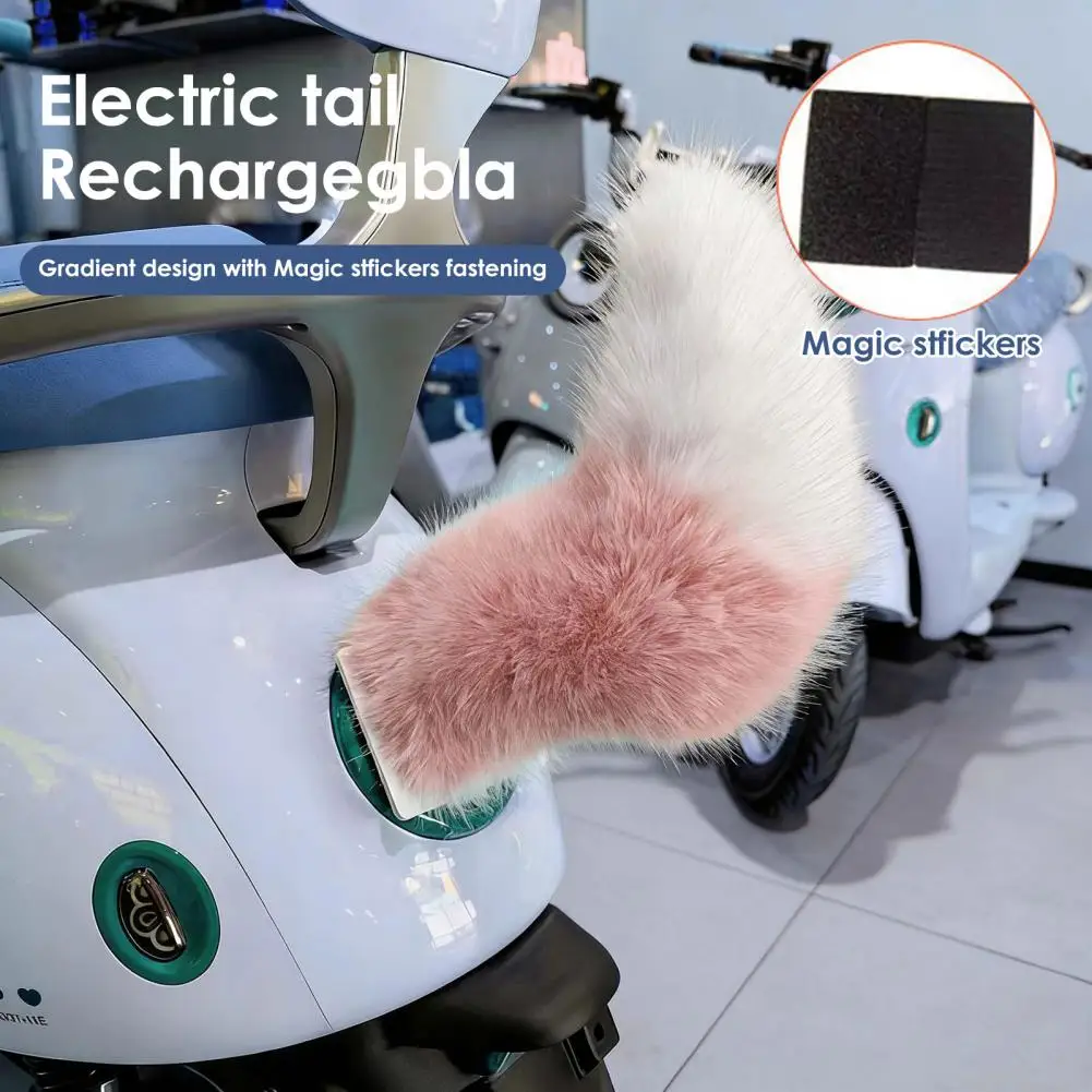 Фото Перезаряжаемый электрический задний фонарь для автомобиля, USB-заряжаемый электрический фонарь-хвост для авто с пультом ДУ, пушистый №3