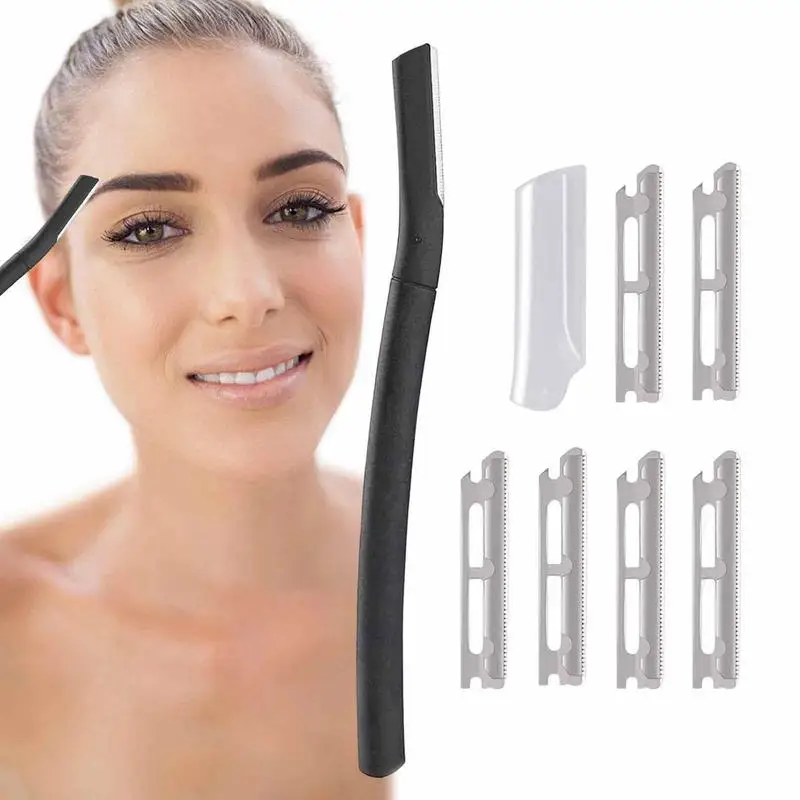 

Straight Edge Razor Professional Hair Styling Thinning Texturizing Cutting Razor With 6 Replacement Blades Men Eyebrow Shaper