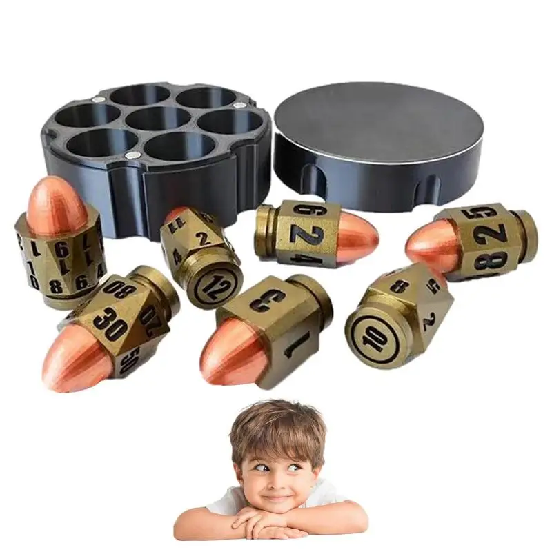 

Металлические D6 многосторонние цилиндрические кости, цифровые кости, искусственные развлекательные игры для детской, новогодняя игра