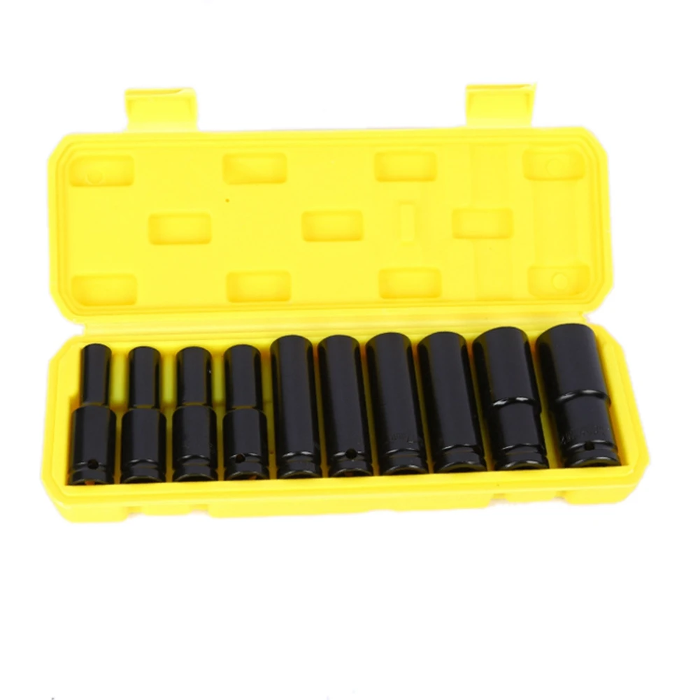 

HOT SALE 8-24Mm 1/2 Inch Drive Deep Impact Socket Set Heavy Metric Garage Tool For Wrench Adapter Hand Tool Set 10Pcs