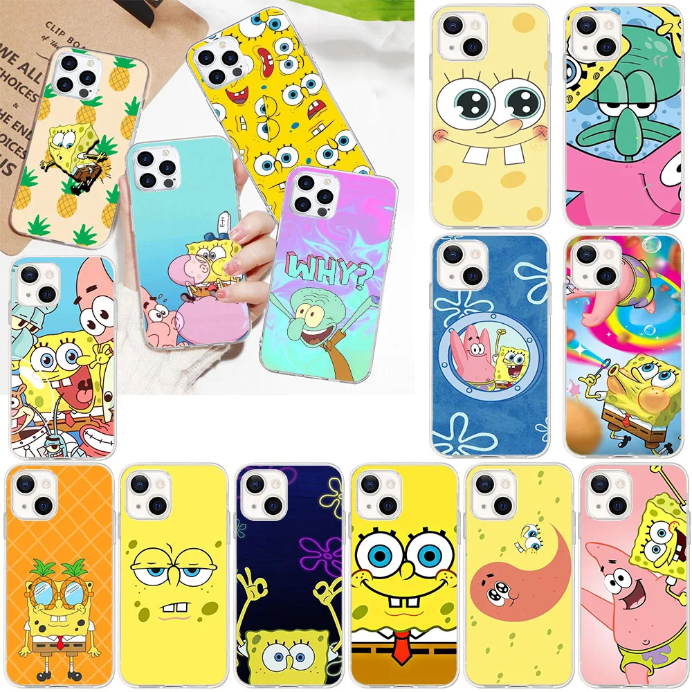 Женская мультяшная модель N-Губка Боб силиконовая для Moto G50 G60 G200 E22I Edge 20 30 S30 40 Neo Ultra