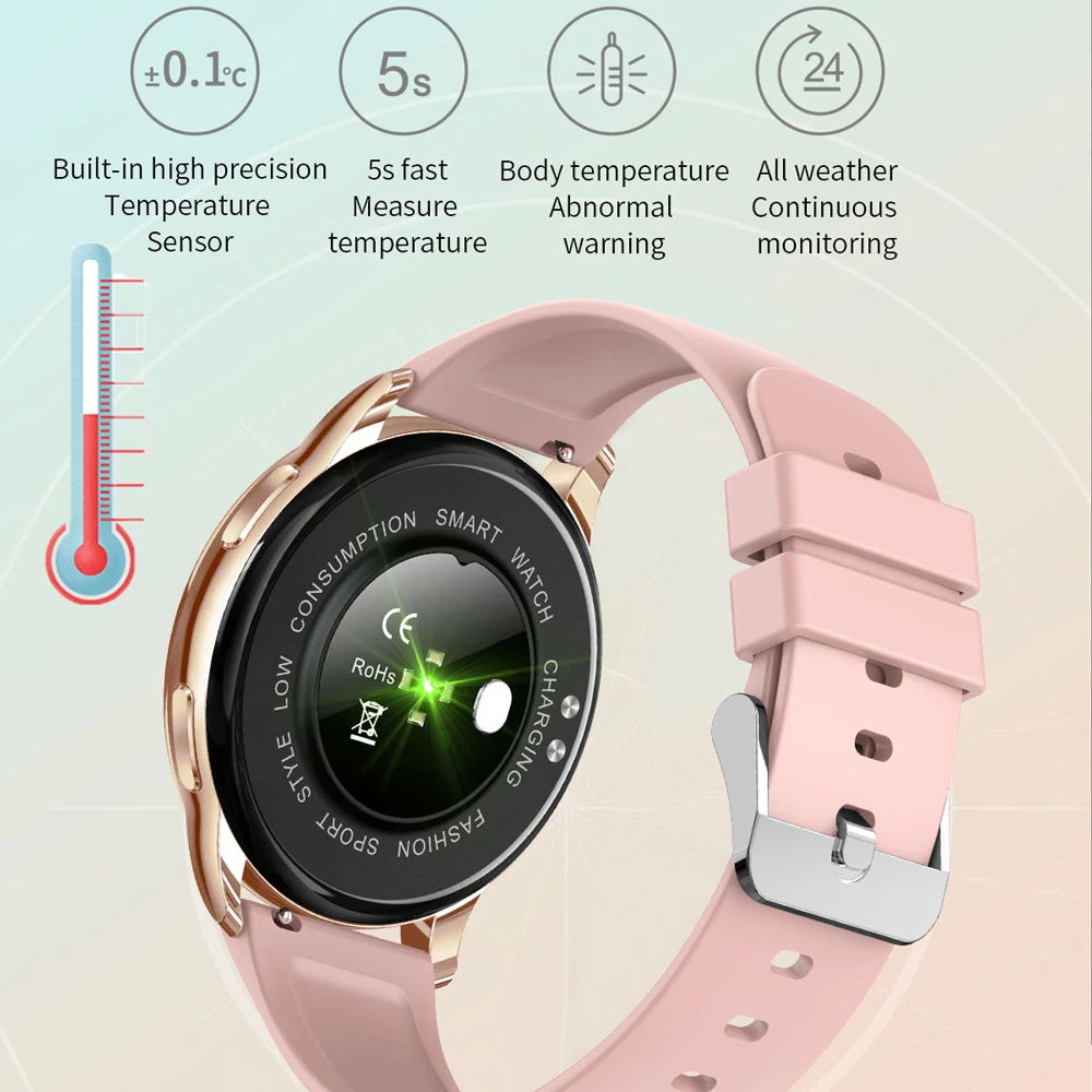 Умные часы с экраном 696 дюйма HD для мужчин и женщин умные термометром тела