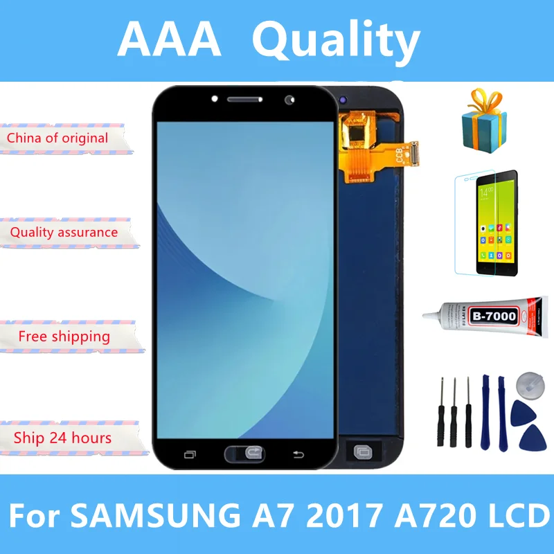 

TFT A720 LCD For Samsung Galaxy A7 2017 Display Touch Screen Digitizer Assembly Replacement For Samsung A720F A720M SM-A720F