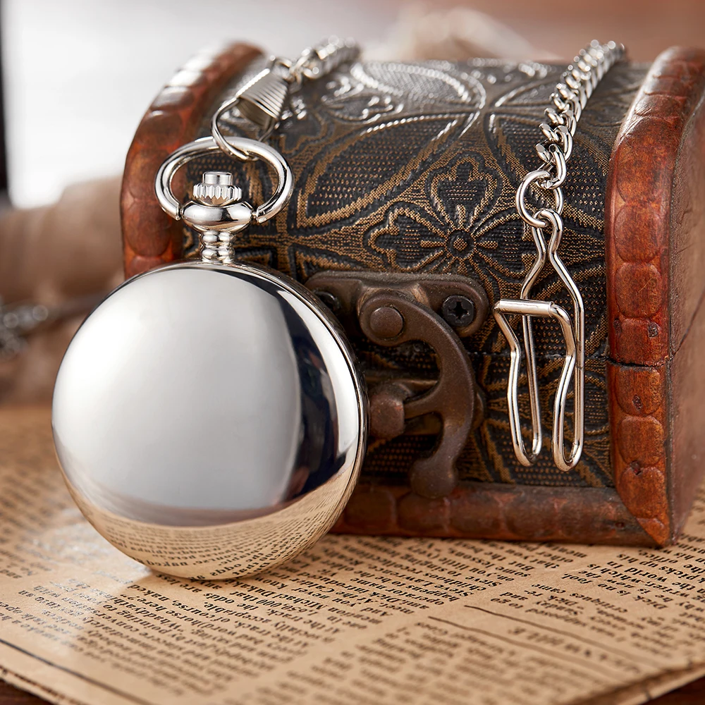 OPEN CASE Mechanical Men's Watch Vintage Roman Dial Clock Hand Wind Pocket Watch With FOB Chain Gift Retro Steampunk Pendant