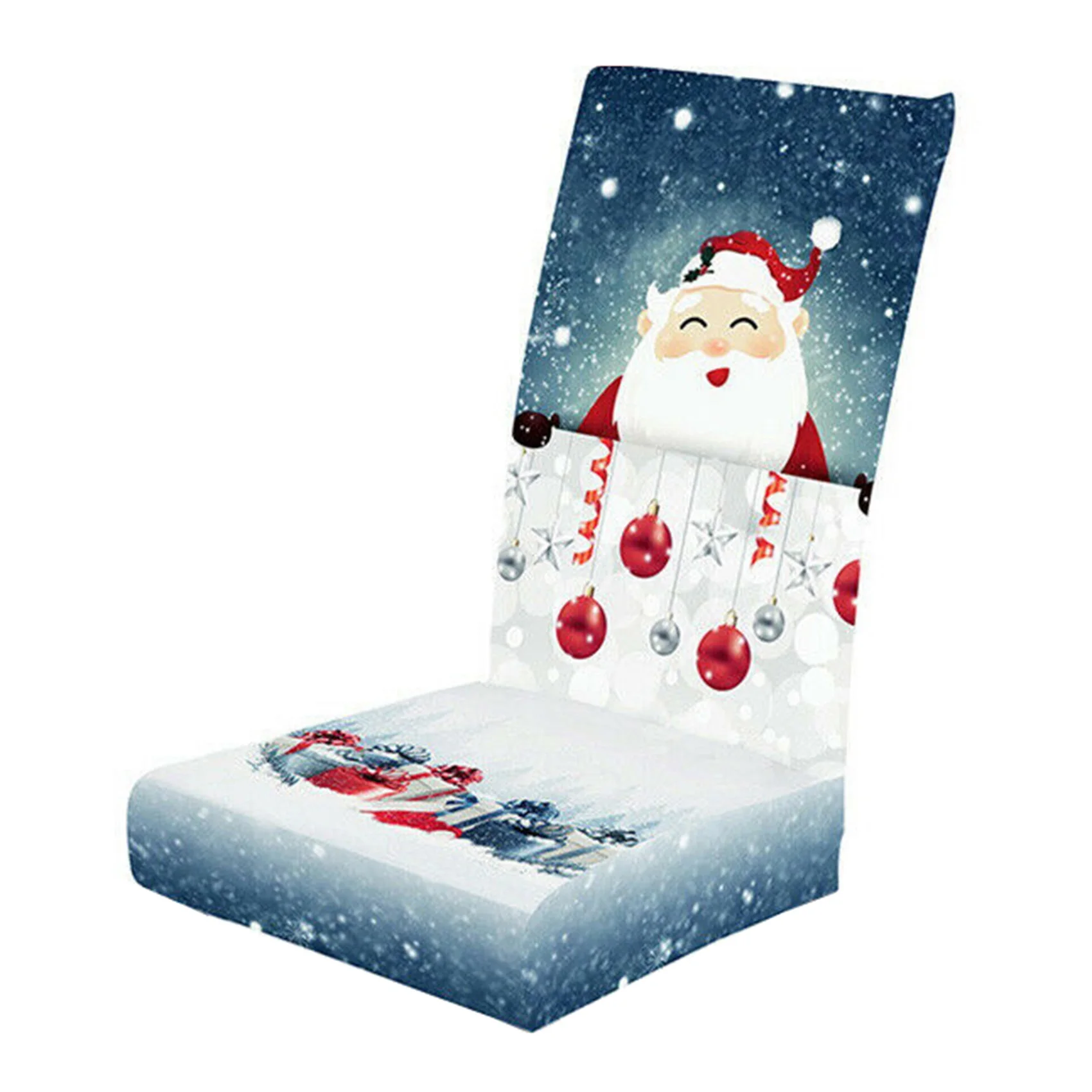 

1 шт. рождественское эластичное покрытие для обеденного стула с принтом, современное съемное антигрязное кухонное сиденье, чехлы на кресло ...