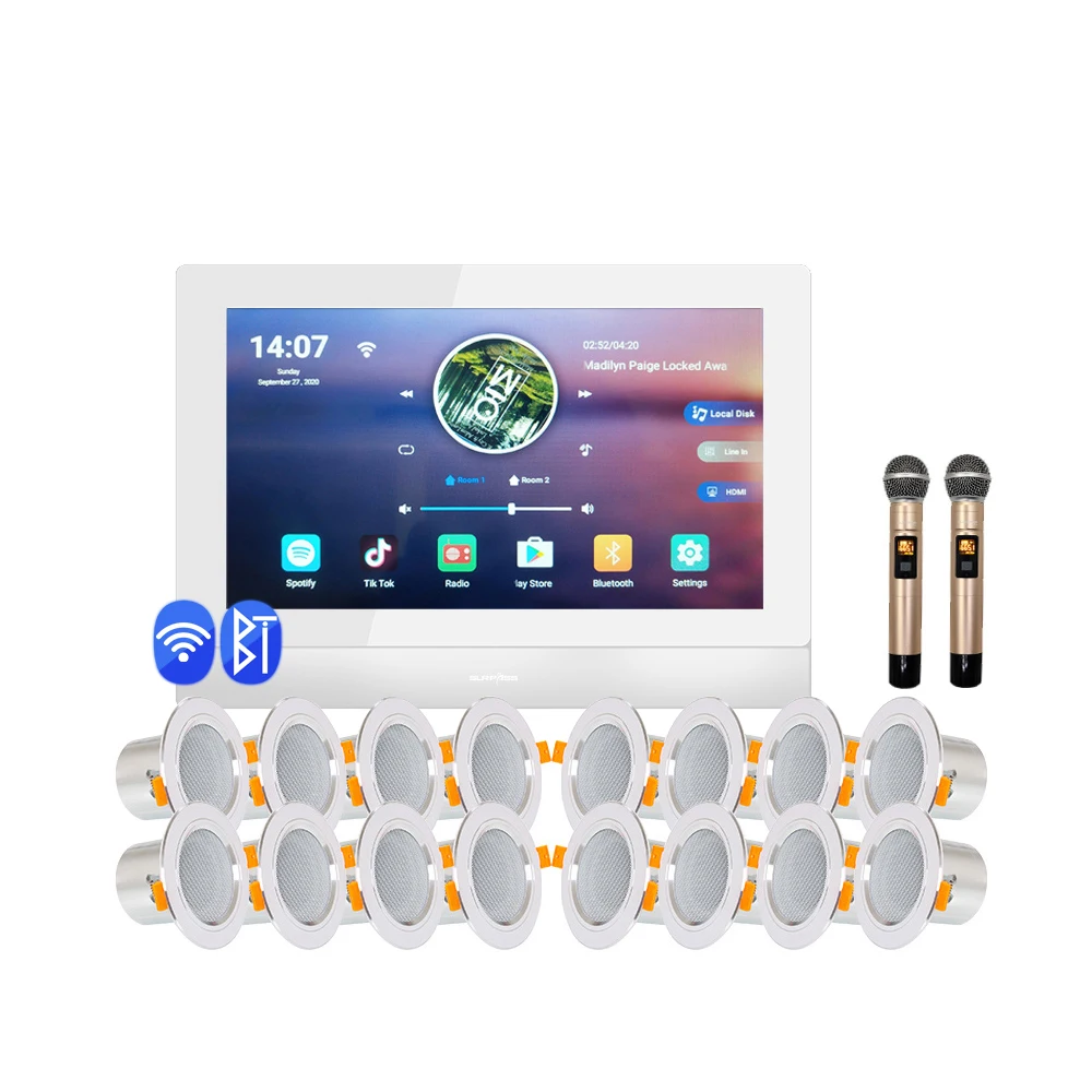 7-дюймовый сенсорный экран Blue-tooth домашняя музыкальная система караоке настенный