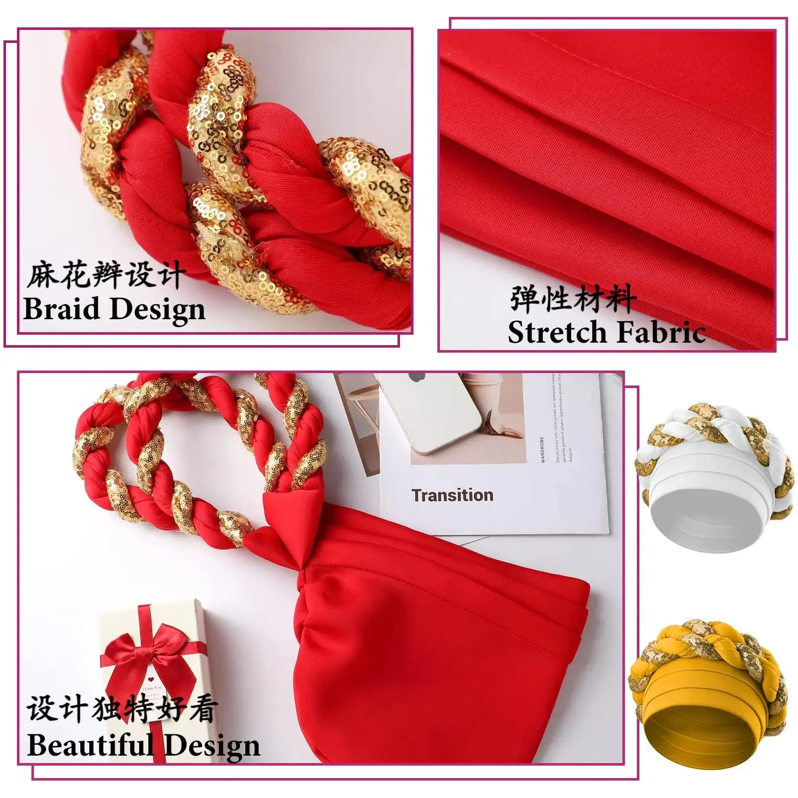 Летняя мусульманская новая шляпа 2024 тюрбан Женская трехслойная шапка с золотыми