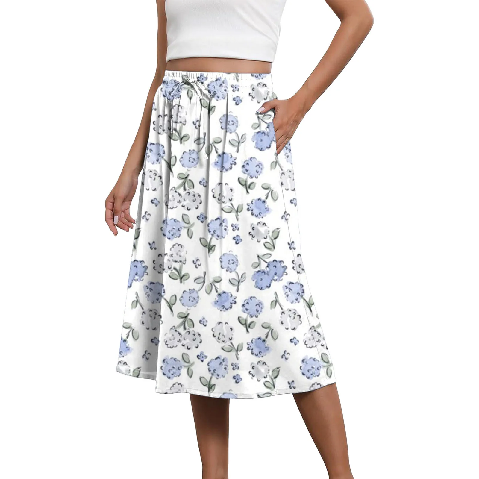 Винтажная полуюбка с цветочным принтом Prairie Chic высокой эластичной резинкой на