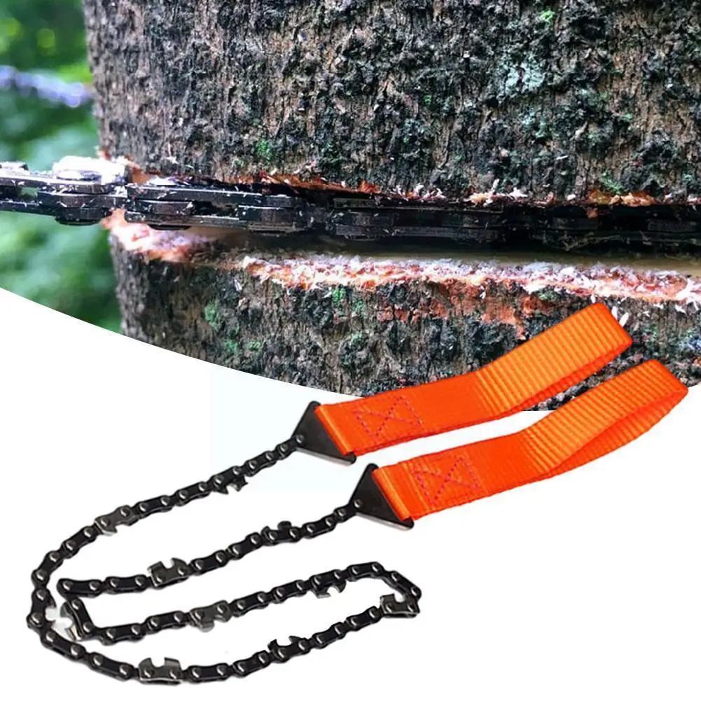 

Portable Survival Chain Saw Chainsaws Emergency Camping Tool Outdoor Pocket Pouch 146g Hand X7t8