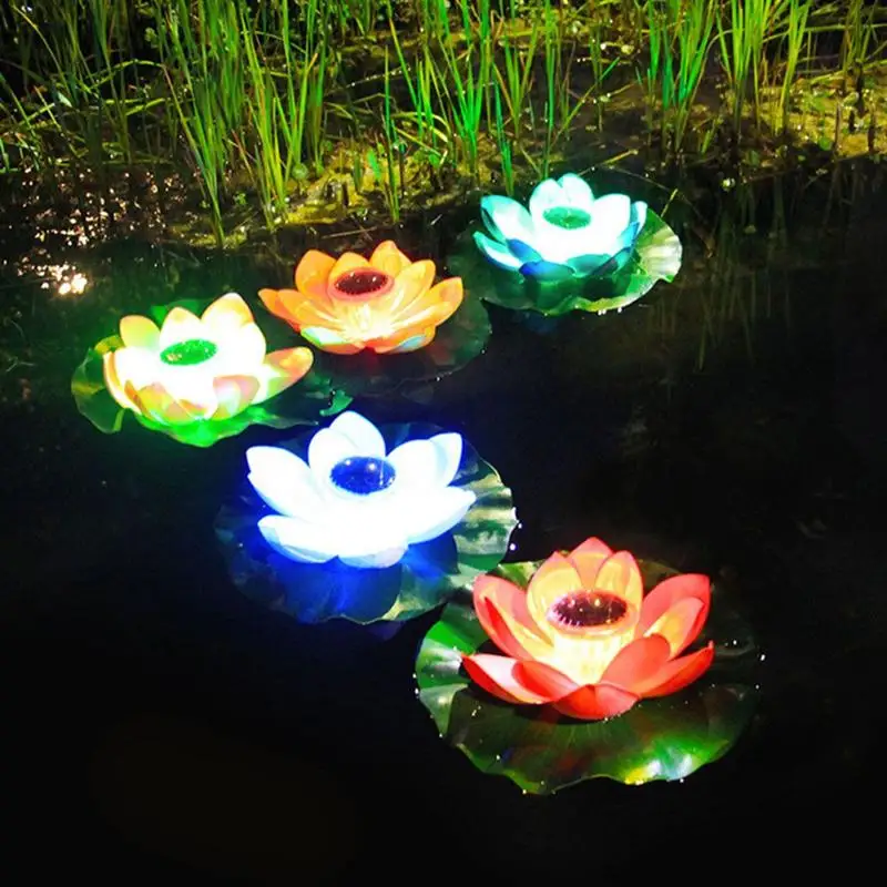 

2pcs LED Lotus Lamps Pool Landscape Light Decorative Light Wishing Lamps