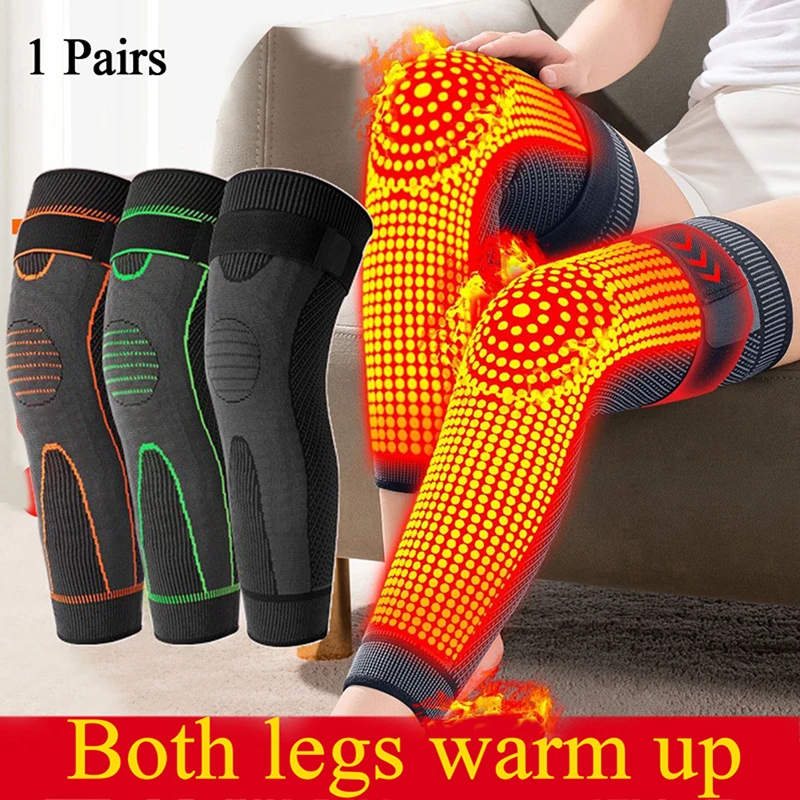 2pcs Self Heating Support Knee Pads Knee Brace Warm For Arthritis Joint Relief Injury Recovery Leg Massager Longer Natural