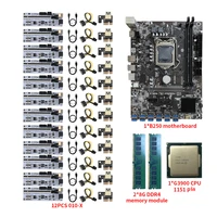 btc b250 mining motherboard support 12 gpu lga1151 ddr4 with cooling fan for 12 pcie 1x 16x graphics card bitcoin ethereum miner