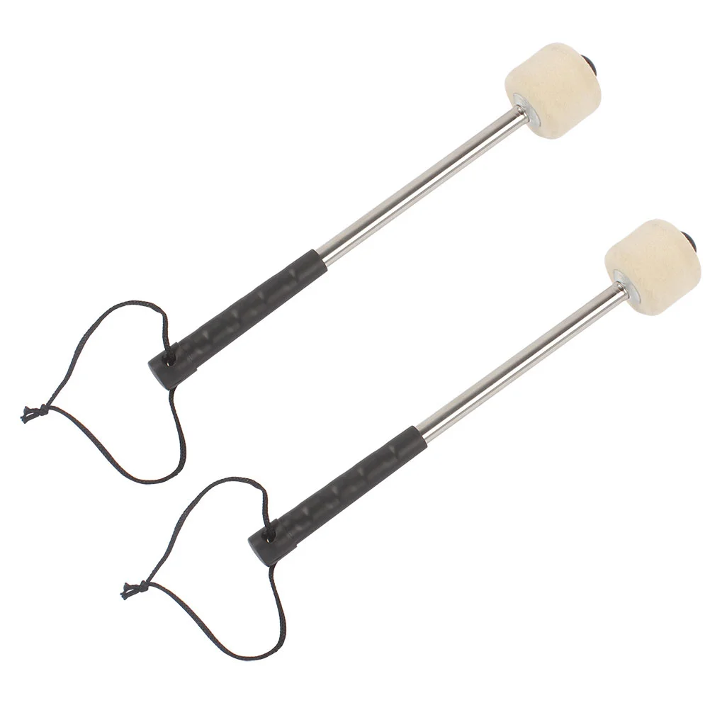 

2 pcs Percussion Instrument Accessory Wool Felt Head Drum Sticks Drumstick Bass Drum Accessory