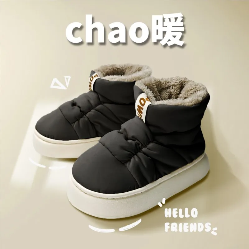 Женские теплые зимние ботинки на толстой мягкой подошве женские хлопковые