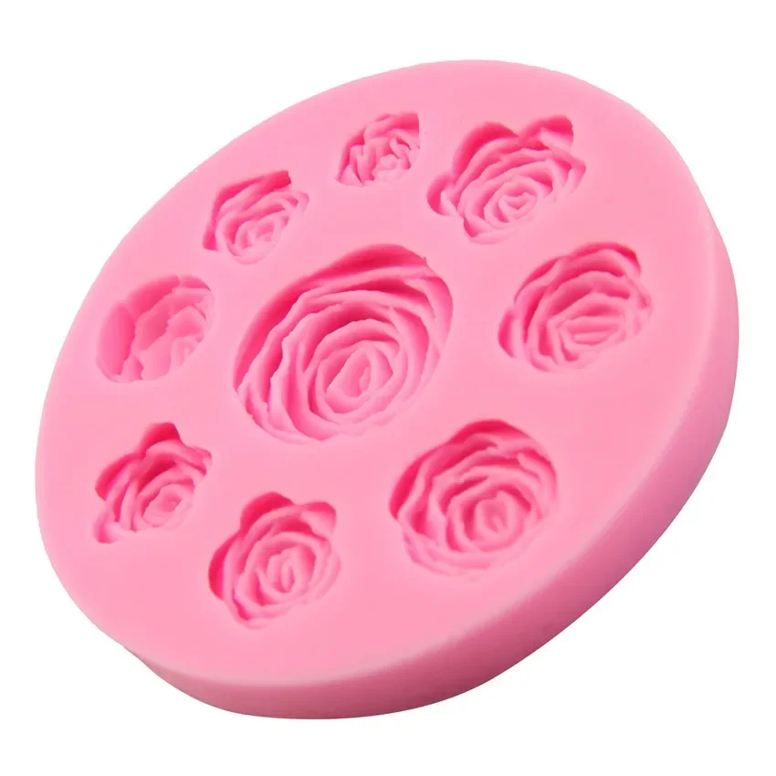 Силиконовая форма с девятью розами и цветами шоколадный мусс для токарной