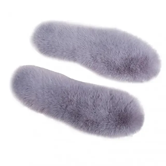 Insole Winter Imitation Rabbit Fur Insoles Men Women Warm Soft Thick Warm Breathable Soft Bottom Sweat-absorbent Insole