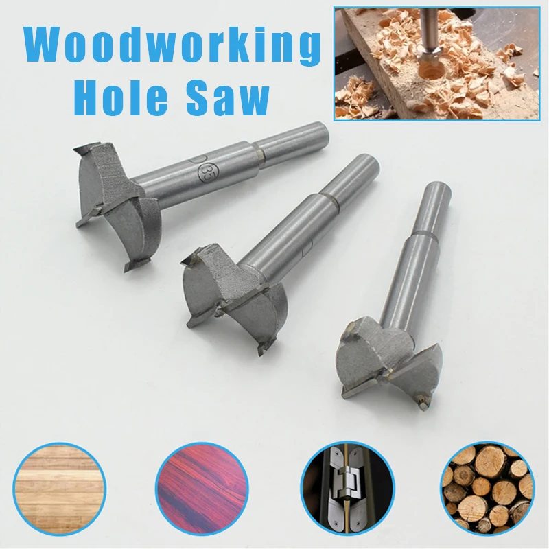5-18pcs Forstner Wood Drill Bit Self Centering Hole Saw Cutter Woodworking Core Drill Bits Tools Set Carbon Steel Drill Bit Set